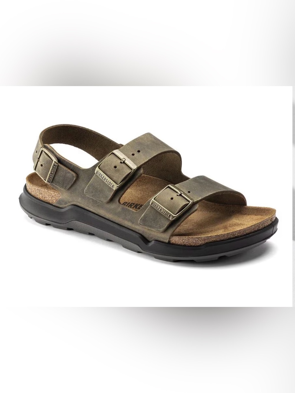 Birkenstock Milano CT UNISEX Oiled Leather Sandal Faded Khaki |42 (US 11 Women)
